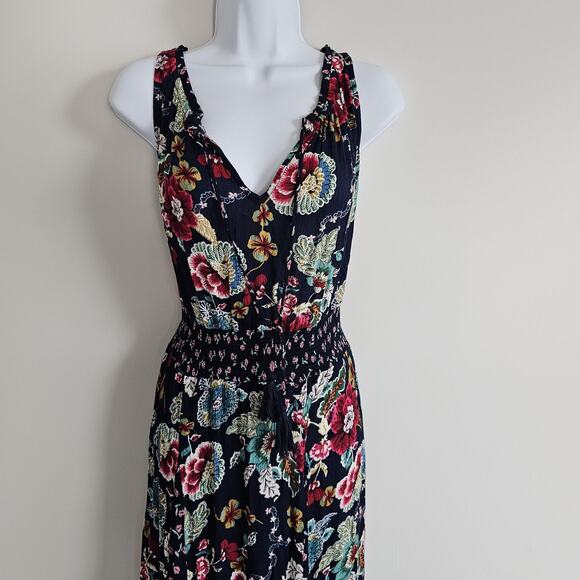 Bila Dress Womens XL Maxi Boho Handkerchief Hem Floral Western Cottage Peasant - Picture 10 of 11